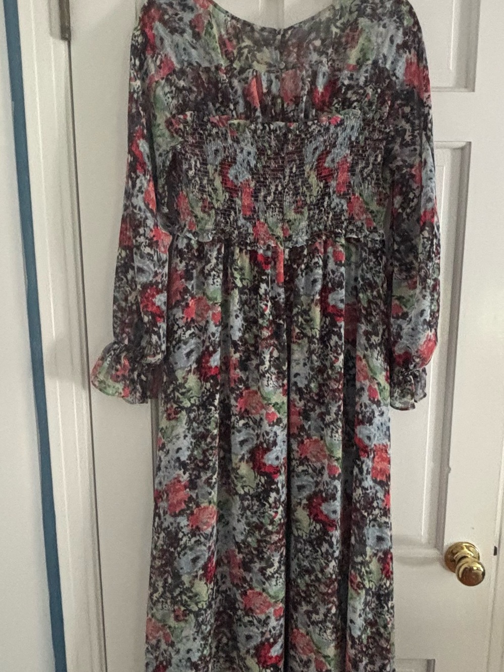 cinq a sept Multicolor Floral Maxi Dress with Smocked Bodice